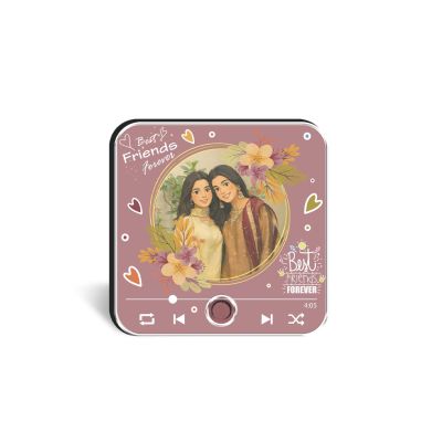 Personalized Best Friends Musical Fridge Magnet with Photo & Favorite Song Rechargeable Playable Music Player Friendship Gift for Best Friend, Sister, BFF, Birthday, Friendship Day